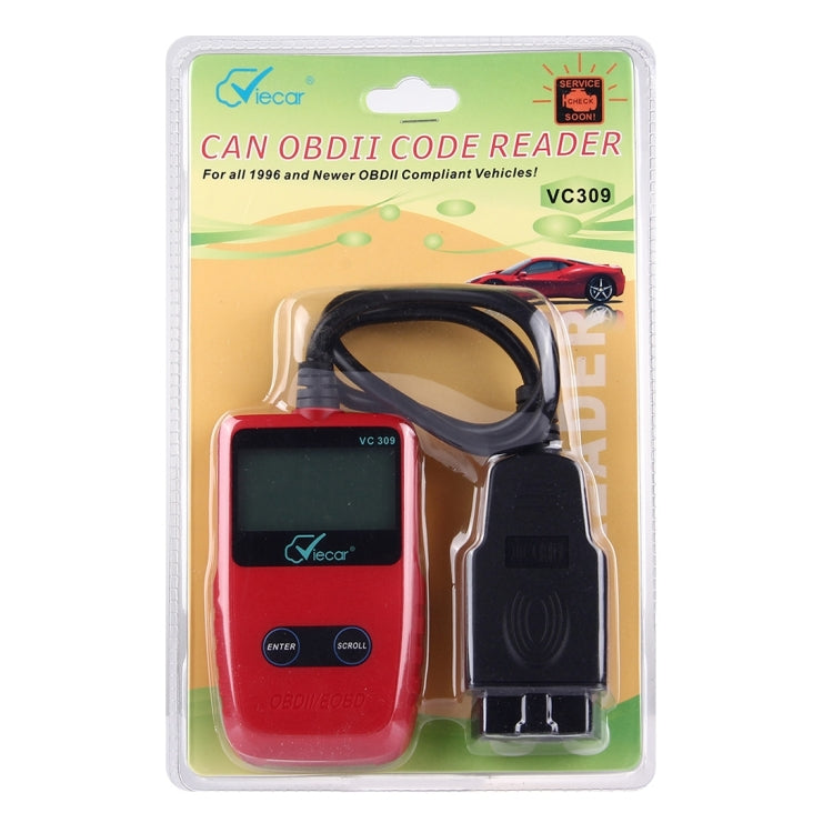 Viecar CV309 OBDII EOBD Car Diagnostic Tool Code Scanner Fault Reader(Red) - Code Readers & Scan Tools by Viecar | Online Shopping South Africa | PMC Jewellery