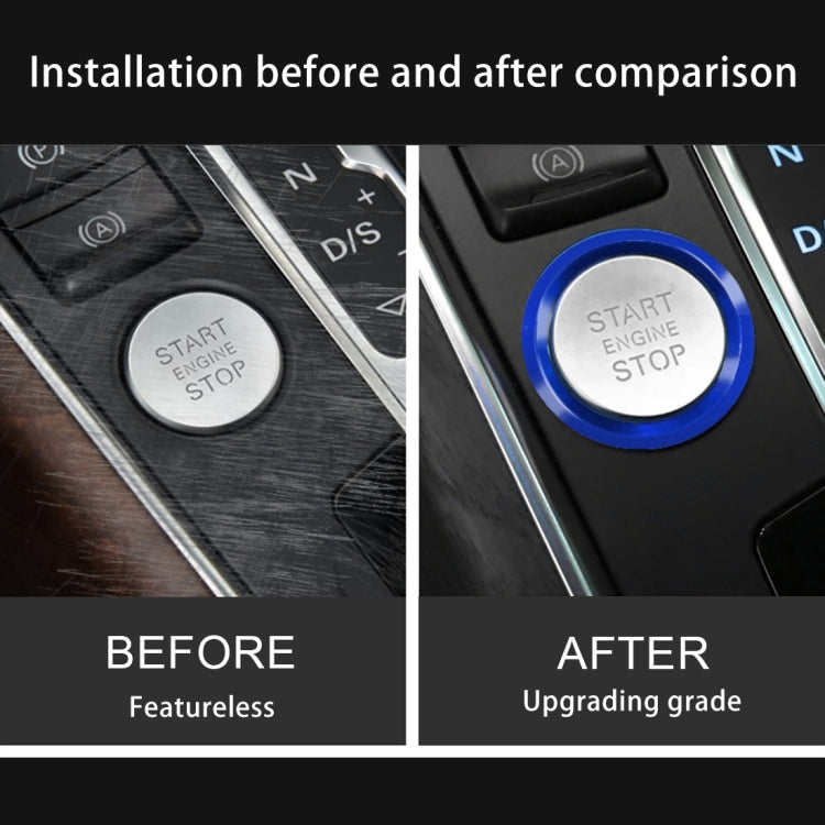 Car Engine Start Key Push Button Ring Trim Aluminum Alloy Sticker Decoration for Audi(Blue) - free shipping - PMC TechLife - Order now!