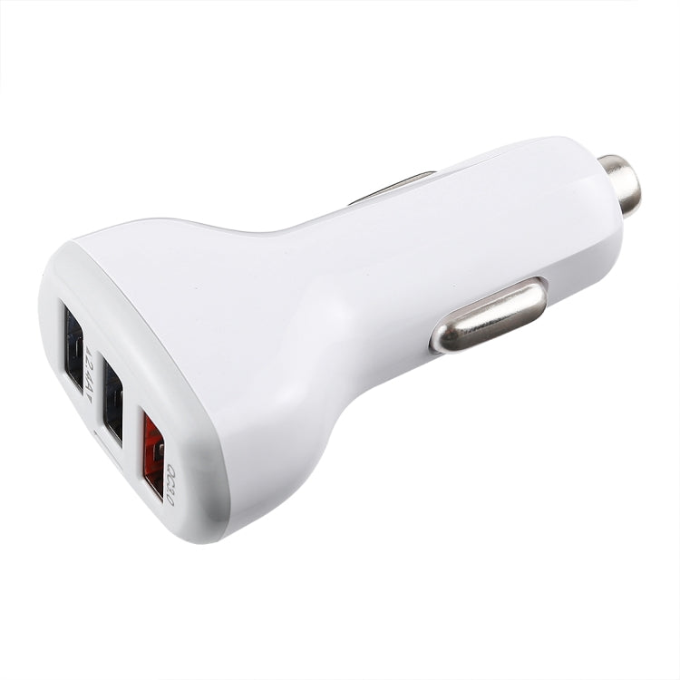 LZ-429 QC3.0 2.4A Three USB Ports Smart Quick Car Charger(White) - Car Charger by PMC TechLife | Online Shopping South Africa | PMC TechLife