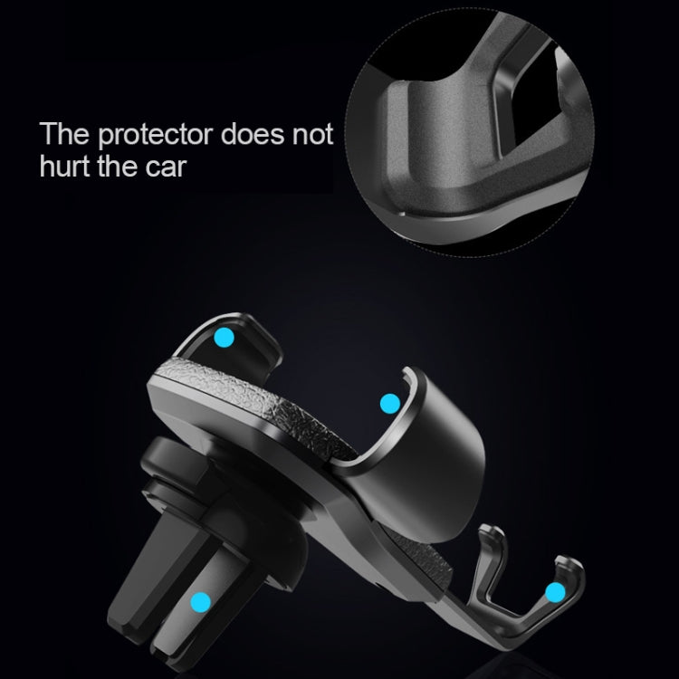 Litchi Texture Gravity Car Mount Phone Holder (Black) - Car Holders by PMC TechLife | Online Shopping South Africa | PMC TechLife