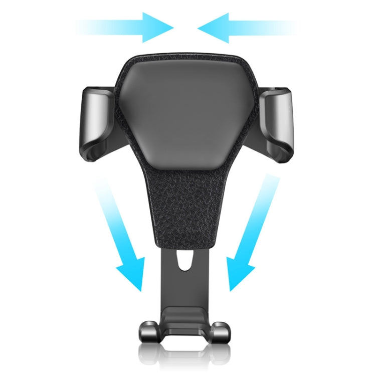 Litchi Texture Gravity Car Mount Phone Holder (White) - Car Holders by PMC TechLife | Online Shopping South Africa | PMC TechLife