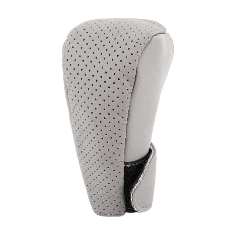 Universal Nonslip Breathable Genuine Leather Car Gear Shift Knob Cover(Grey) - free shipping - PMC TechLife - Order now!