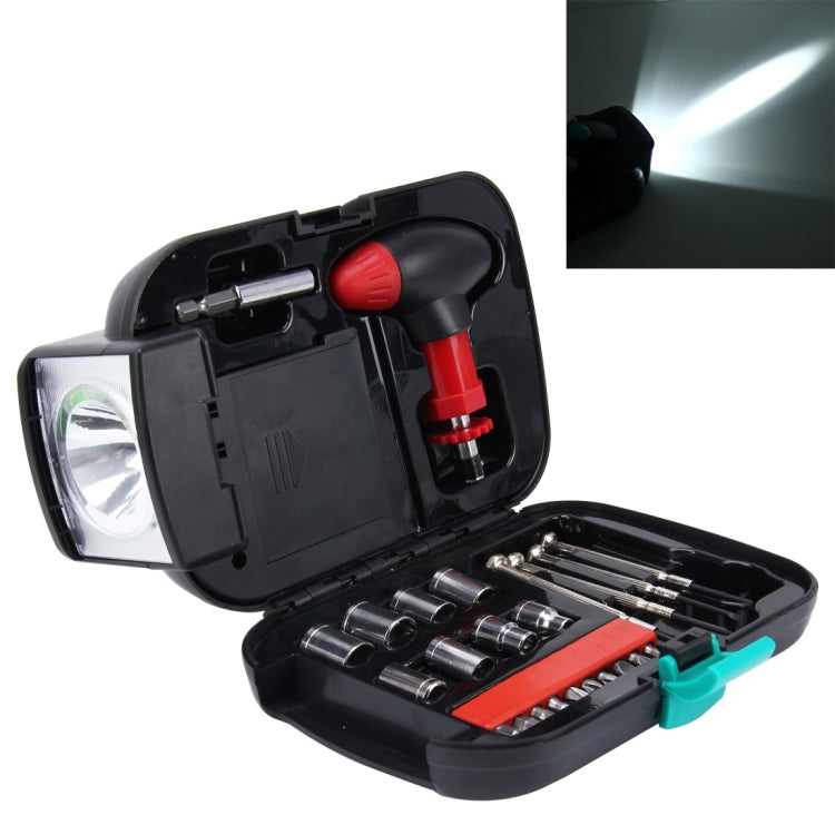 24 PCS Portable Flashlight Tool Box Set - Portable Auto, Home, Emergency Tool Kit with Flashlight - Hand Tool Sets by PMC Jewellery | Online Shopping South Africa | PMC Jewellery