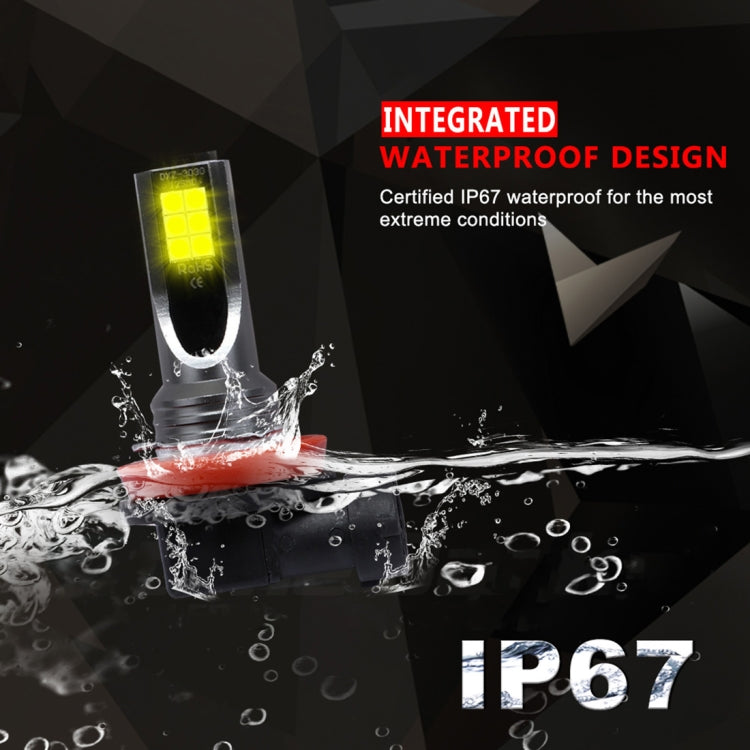 2 PCS H11 / H8 DC12V-24V / 12W / 3000K / 800LM 12LEDs SMD-3030 Car LED Fog Light (Yellow Light) - Fog / Driving Lights by PMC TechLife | Online Shopping South Africa | PMC TechLife