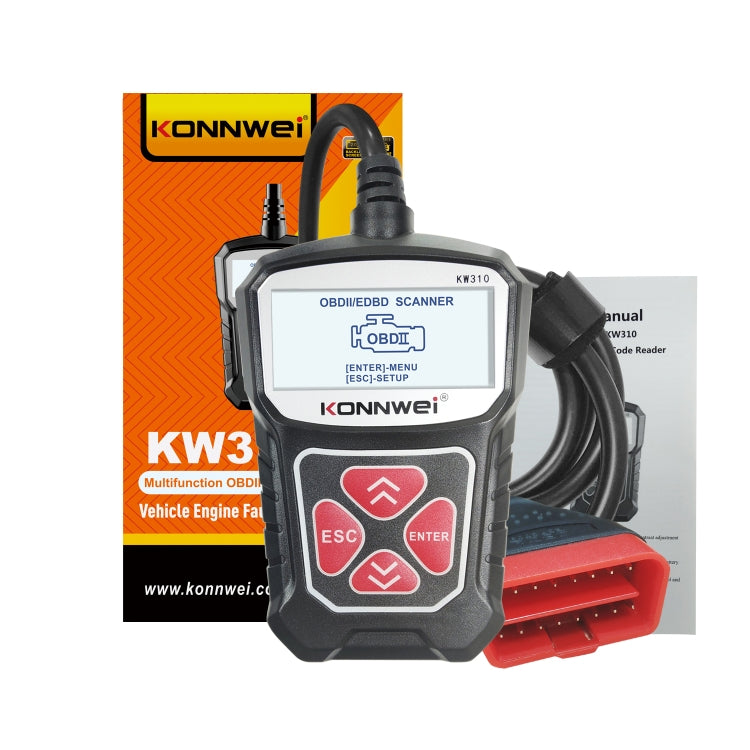 KONNWEI KW310 OBD Car Fault Detector Code Reader ELM327 OBD2 Scanner Diagnostic Tool(Black) - Code Readers & Scan Tools by KONNWEI | Online Shopping South Africa | PMC TechLife | Buy Now Pay Later Mobicred