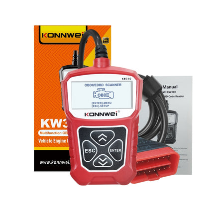 KONNWEI KW310 OBD Car Fault Detector Code Reader ELM327 OBD2 Scanner Diagnostic Tool(Red) - Code Readers & Scan Tools by KONNWEI | Online Shopping South Africa | PMC Jewellery