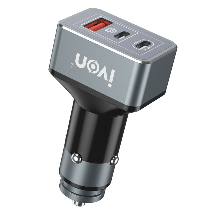 IVON CC43 45W PD 3.0 Dual USB-C / Type-C + QC 3.0 USB Port Square Car Charger - Car Charger by IVON | Online Shopping South Africa | PMC Jewellery