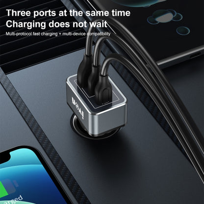 IVON CC43 45W PD 3.0 Dual USB-C / Type-C + QC 3.0 USB Port Square Car Charger - Car Charger by IVON | Online Shopping South Africa | PMC Jewellery