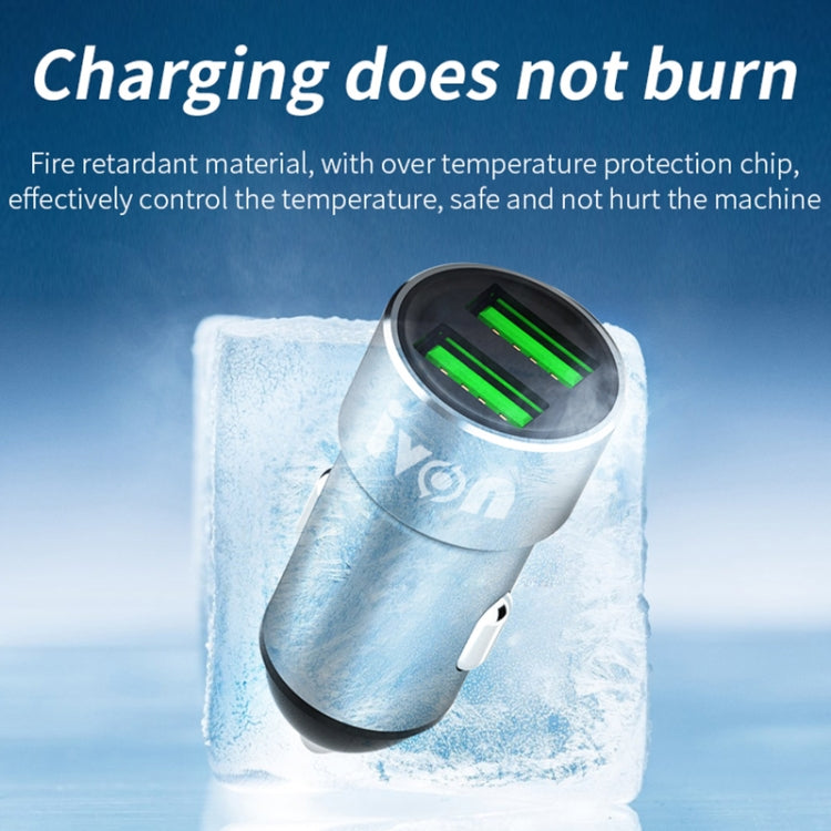IVON CC38 2.4A Dual USB Car Charger + 1m USB to USB-C / Type-C Fast Charge Data Cable Set - Car Charger by IVON | Online Shopping South Africa | PMC TechLife | Buy Now Pay Later Mobicred