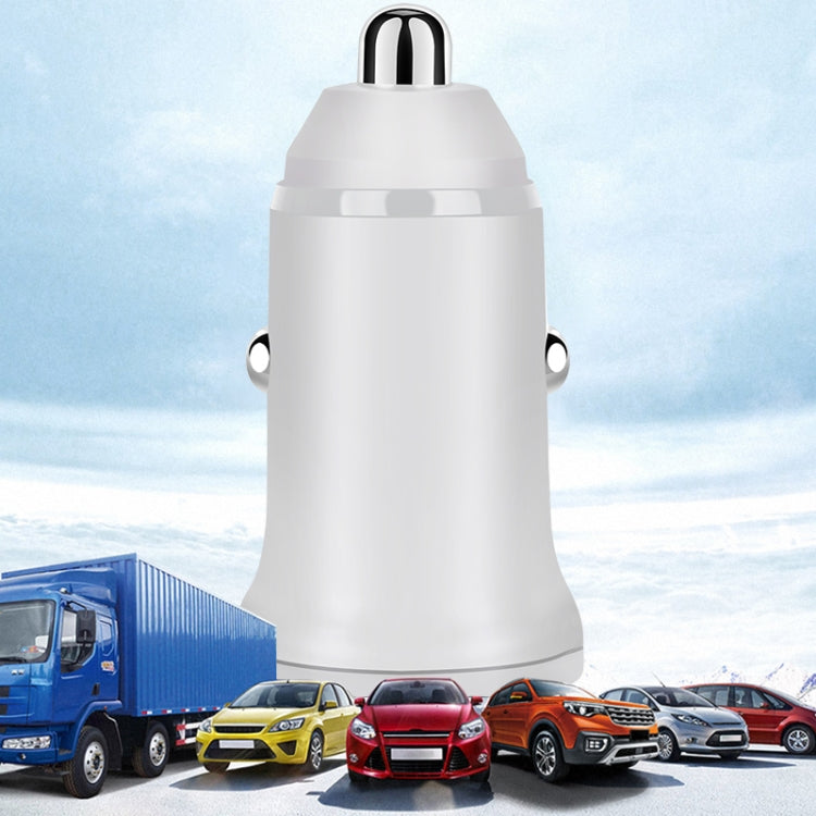 PD 20W USB-C / Type-C + QC 3.0 USB Interface Fast Charging Car Charger (White) - free shipping - PMC TechLife - Order now!