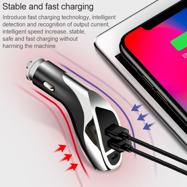 WLX-K1 QC3.0 Dual USB + Type-C Triple Car Charger (Gold) - Car Charger by PMC TechLife | Online Shopping South Africa | PMC TechLife