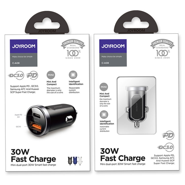 JOYROOM C-A08 30W Mini PD+QC3.0 Dual-port Smart Car Charger (White) - Car Charger by JOYROOM | Online Shopping South Africa | PMC Jewellery