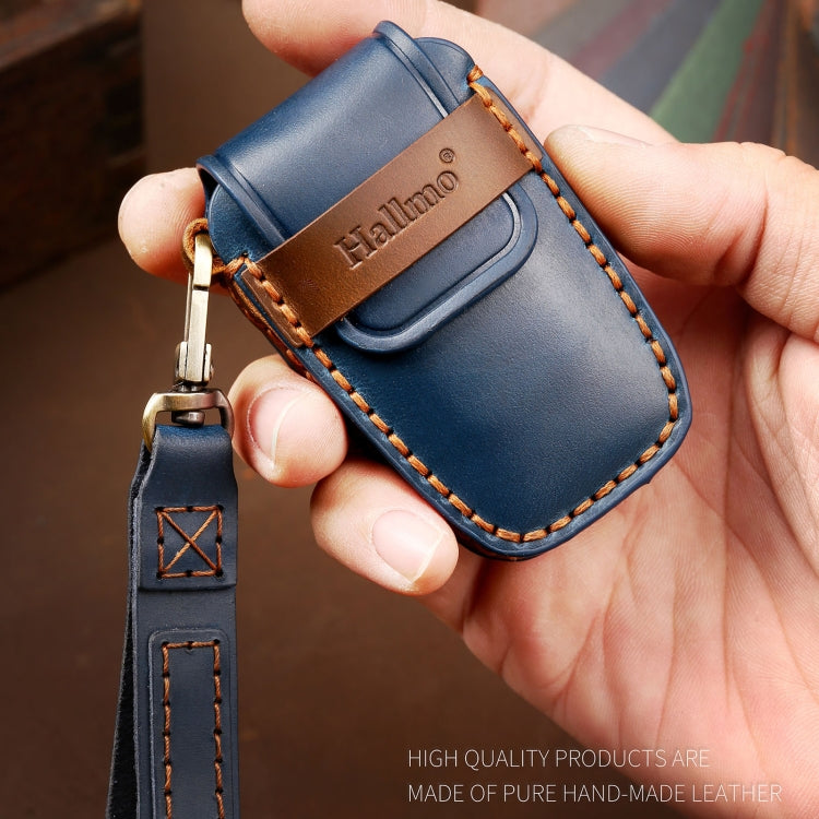 Hallmo Car Cowhide Leather Key Protective Cover Key Case for Toyota Corolla 2018 3-button(Black) - Car Key Cases by Hallmo | Online Shopping South Africa | PMC TechLife | Buy Now Pay Later Mobicred