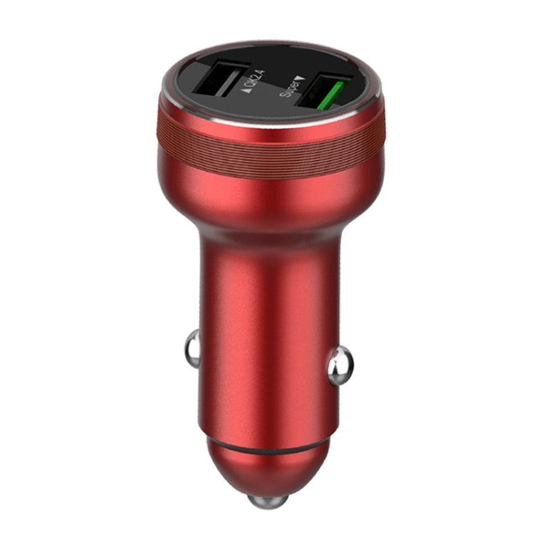 Dual USB 66W Car Flash Charger for OPPO / Huawei (Red) - Car Charger by PMC Jewellery | Online Shopping South Africa | PMC Jewellery