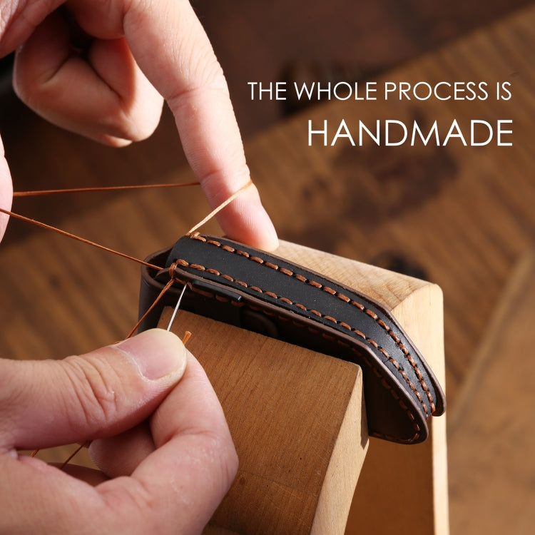 Hallmo Car Cowhide Leather Key Protective Cover Key Case for KIA K2 / K3 / K5 3-button(Brown) - Car Key Cases by Hallmo | Online Shopping South Africa | PMC TechLife | Buy Now Pay Later Mobicred