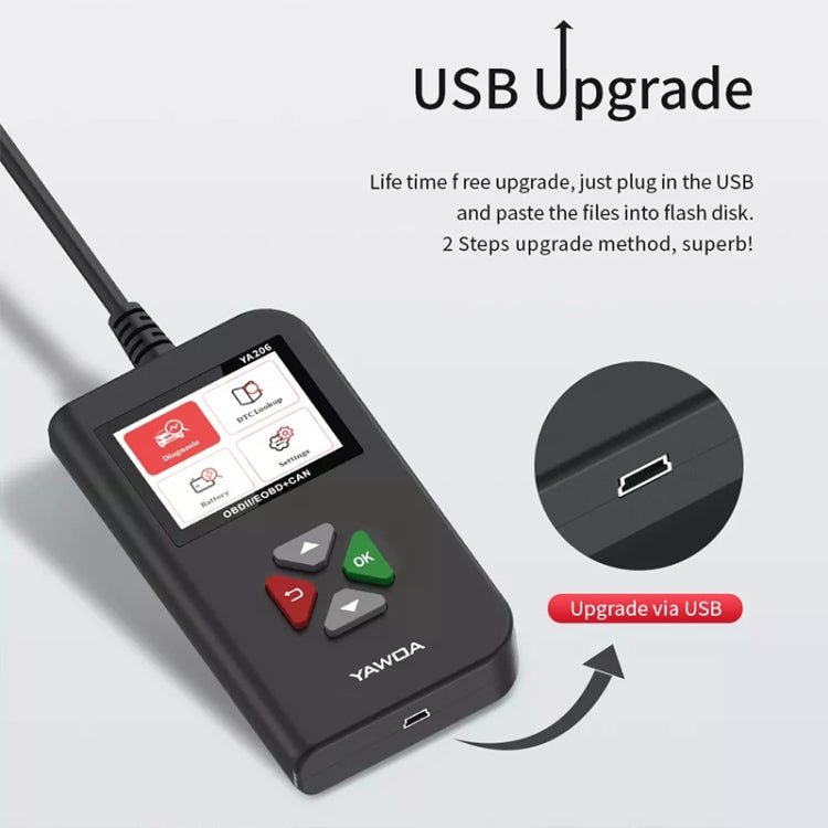 YA206 Car Code Reader OBD2 Fault Detector Diagnostic Tool - Code Readers & Scan Tools by PMC TechLife | Online Shopping South Africa | PMC TechLife