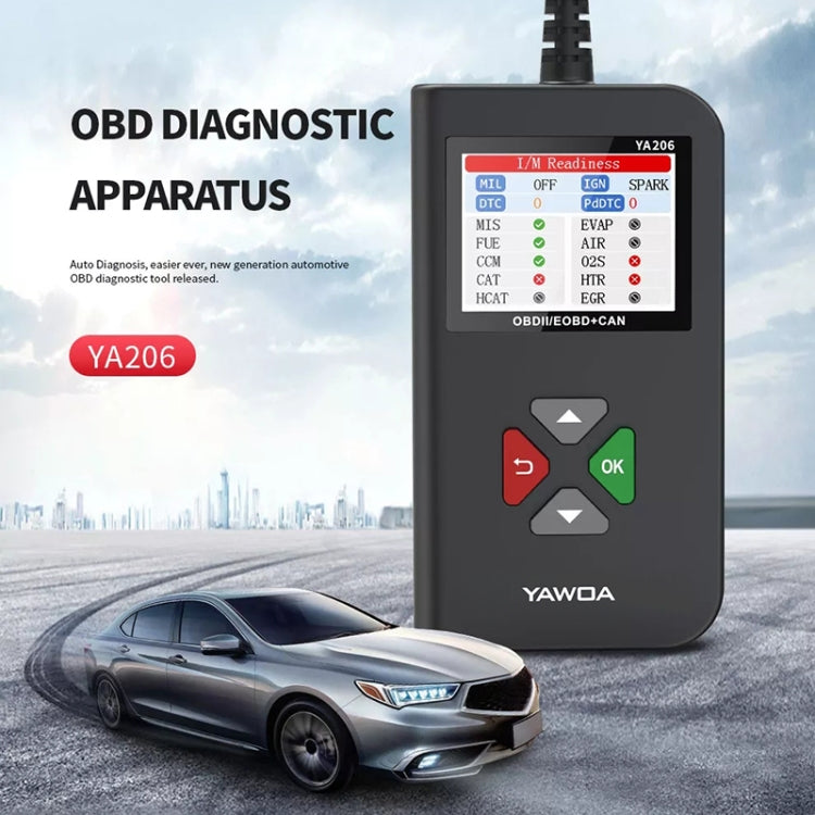 YA206 Car Code Reader OBD2 Fault Detector Diagnostic Tool - Code Readers & Scan Tools by PMC TechLife | Online Shopping South Africa | PMC TechLife