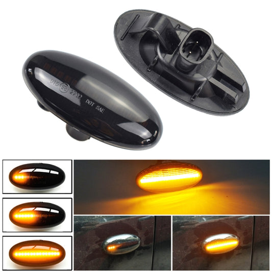 2pcs For Mazda 2 DY 2003-2007 Car Dynamic LED Fender Side Light (Transparent Black) - Arrow Turn Lights by PMC Jewellery | Online Shopping South Africa | PMC Jewellery