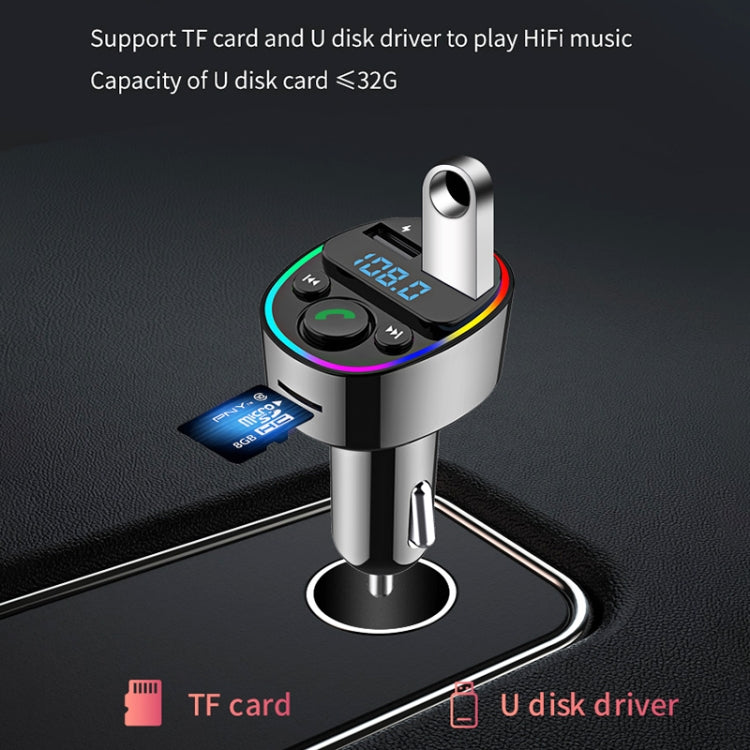 Car Bluetooth MP3 Player Audio FM Transmitter with Ambient Light - Bluetooth Car Kits by PMC TechLife | Online Shopping South Africa | PMC TechLife