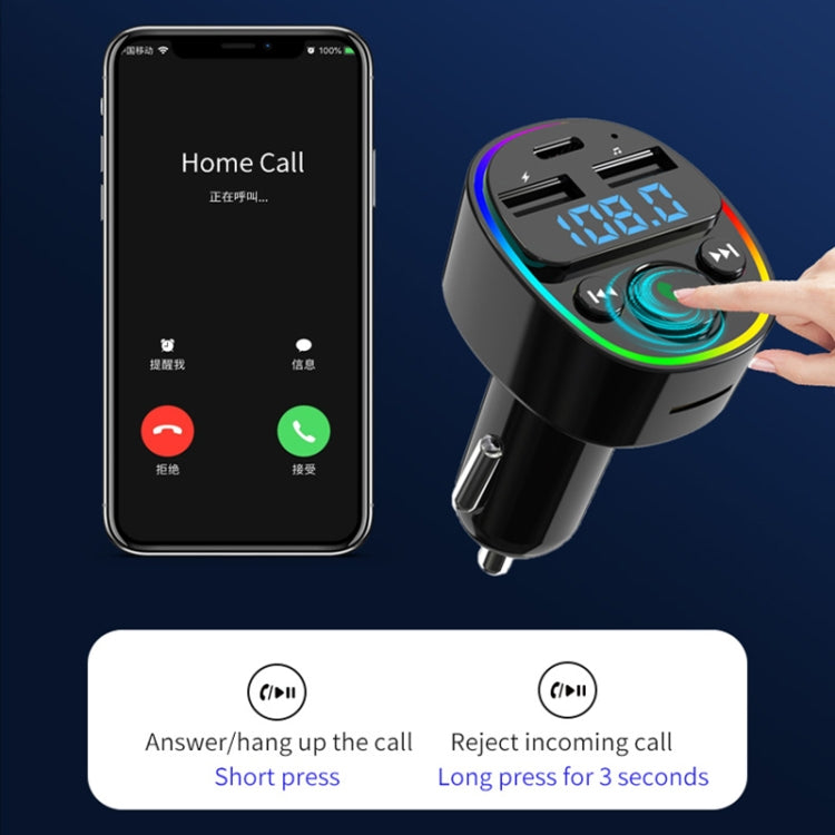 Car Bluetooth MP3 Player Audio FM Transmitter with Ambient Light - Bluetooth Car Kits by PMC TechLife | Online Shopping South Africa | PMC TechLife