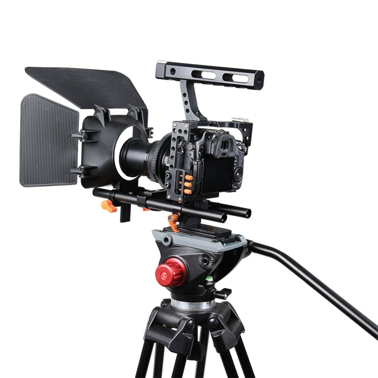 YELANGU YLG1105A A7 Cage Set Include Video Camera Cage Stabilizer / Follow Focus / Matte Box for Sony GH4 / A7S / A7 / A7R / A72 / A7RII / A7SII / A6000 / A6500 / A6300 / A7R3 / A7S3 / A7R4  (Orange) - Shoulder Rigs by YELANGU | Online Shopping South Africa | PMC Jewellery