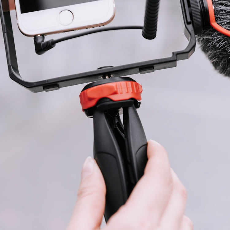 YELANGU PC203 YLG1801C Vlogging Live Broadcast LED Selfie Light Smartphone Video Rig Handle Stabilizer Plastic Bracket Tripod Kits - Camera Cage by YELANGU | Online Shopping South Africa | PMC TechLife | Buy Now Pay Later Mobicred