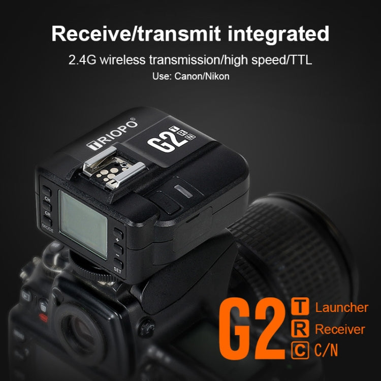 TRIOPO G2 Wireless Flash Trigger 2.4G Receiving / Transmitting Dual Purpose TTL High-speed Trigger for Nikon Camera - free shipping - PMC TechLife - Order now!