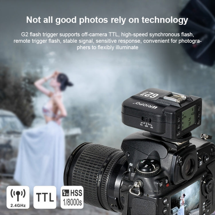 TRIOPO G2 Wireless Flash Trigger 2.4G Receiving / Transmitting Dual Purpose TTL High-speed Trigger for Nikon Camera - free shipping - PMC TechLife - Order now!