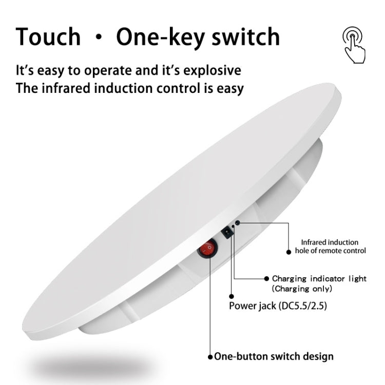 60cm Electric Rotating Display Stand Props Turntable, Load: 100kg, Plug-in Power, UK Plug(White) -  by PMC TechLife | Online Shopping South Africa | PMC TechLife
