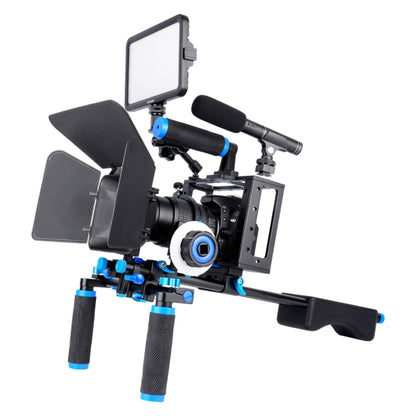 YELANGU D222 Dual Handles Camera Shoulder Mount + Camera Cage Stabilizer Kit with Matte Box + Follow Focus for DSLR Camera / Video Camera - Shoulder Rigs by YELANGU | Online Shopping South Africa | PMC Jewellery | Buy Now Pay Later Mobicred