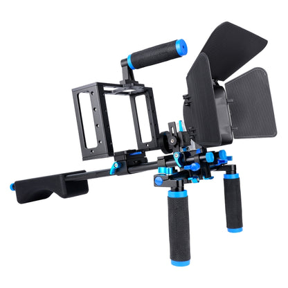 YELANGU D222 Dual Handles Camera Shoulder Mount + Camera Cage Stabilizer Kit with Matte Box + Follow Focus for DSLR Camera / Video Camera - Shoulder Rigs by YELANGU | Online Shopping South Africa | PMC Jewellery | Buy Now Pay Later Mobicred