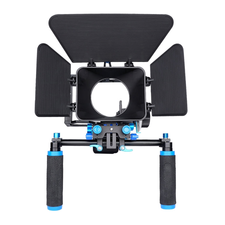 YELANGU D222 Dual Handles Camera Shoulder Mount + Camera Cage Stabilizer Kit with Matte Box + Follow Focus for DSLR Camera / Video Camera - Shoulder Rigs by YELANGU | Online Shopping South Africa | PMC Jewellery | Buy Now Pay Later Mobicred