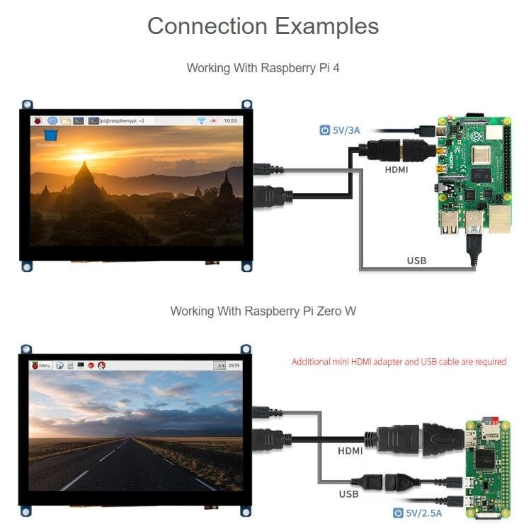 Waveshare 5 inch Slimmed-down Version 800 x 480 Toughened Glass Panel Capacitive Touch Screen LCD (H) - free shipping - PMC TechLife - Order now!
