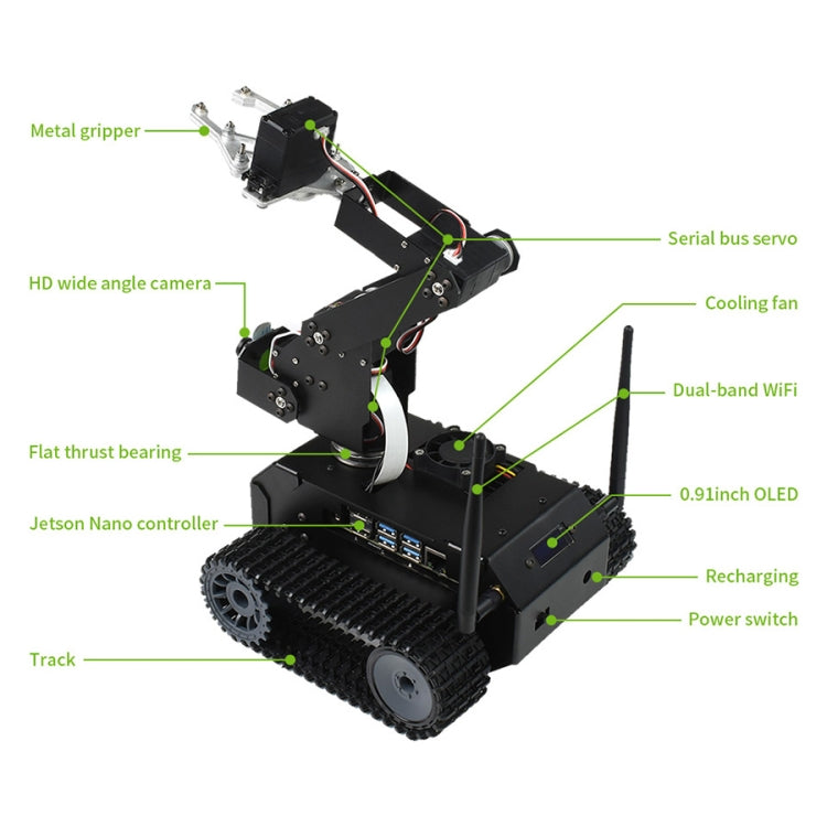 Waveshare JETANK AI Tracked Mobile Robot Kit, Based on Jetson Nano, EU Plug - Robotics Accessories by WAVESHARE | Online Shopping South Africa | PMC Jewellery