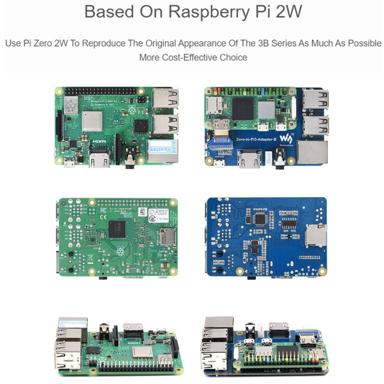 Waveshare Raspberry Pi Zero 2W To 3B Adapter for Raspberry Pi 3 Model B/B+ - free shipping - PMC TechLife - Order now!