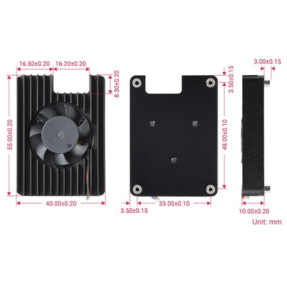 Waveshare Dedicated All-in-One 3007 Cooling Fan for Raspberry Pi CM4, Speed Adjustable, with Thermal Tapes - Modules Expansions Accessories by WAVESHARE | Online Shopping South Africa | PMC Jewellery | Buy Now Pay Later Mobicred