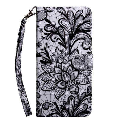 3D Painting Pattern Coloured Drawing Horizontal Flip TPU + PU Leather Case with Holder & Card Slots & Wallet, For:For Galaxy A40(Black Lace) - Galaxy Phone Cases by PMC Jewellery | Online Shopping South Africa | PMC Jewellery