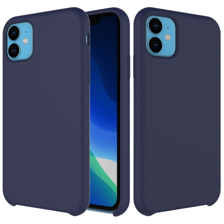 For iPhone 11 Solid Color Liquid Silicone Shockproof Case (Navy Blue) - iPhone 11 Cases by PMC Jewellery | Online Shopping South Africa | PMC Jewellery