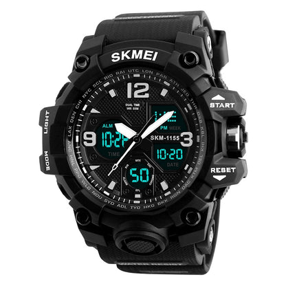 SKMEI 1155B Multifunctional Men Outdoor Sports Noctilucent Waterproof Large Dial Wrist Watch(Black) - Sport Watches by SKMEI | Online Shopping South Africa | PMC Jewellery | Buy Now Pay Later Mobicred