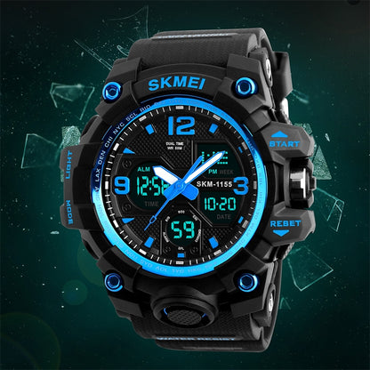 SKMEI 1155B Multifunctional Men Outdoor Sports Noctilucent Waterproof Large Dial Wrist Watch(Black) - Sport Watches by SKMEI | Online Shopping South Africa | PMC Jewellery | Buy Now Pay Later Mobicred