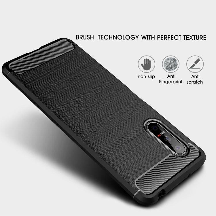 For Sony Xperia 5 II Brushed Texture Carbon Fiber TPU Case(Navy Blue) - free shipping - PMC TechLife - Order now!