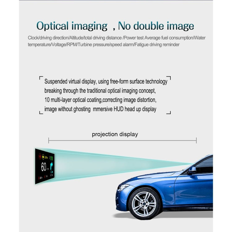 C1 OBD2 + GPS Mode Car HUD Head-up Display Compass / Speed / Water Temperature / Voltage Display / Speed / Fault Alarm / Navigation Function - free shipping - PMC TechLife - Order now!