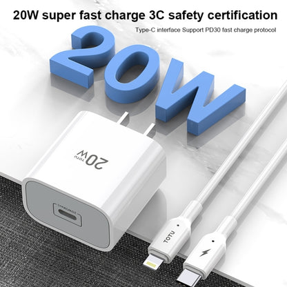 TOTUDESIGN CACQ-010 Glory Series 20W Type-C / USB-C Fast Charging Travel Charger Power Adapter, CN Plug(White) - USB Charger by TOTUDESIGN | Online Shopping South Africa | PMC Jewellery