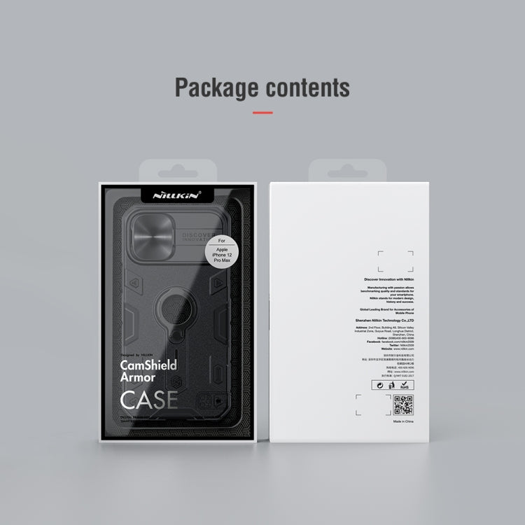 For iPhone 12 Pro Max NILLKIN Shockproof CamShield Armor Protective Case with Invisible Ring Holder(Black) - iPhone 12 / 12 Pro Cases by NILLKIN | Online Shopping South Africa | PMC TechLife | Buy Now Pay Later Mobicred