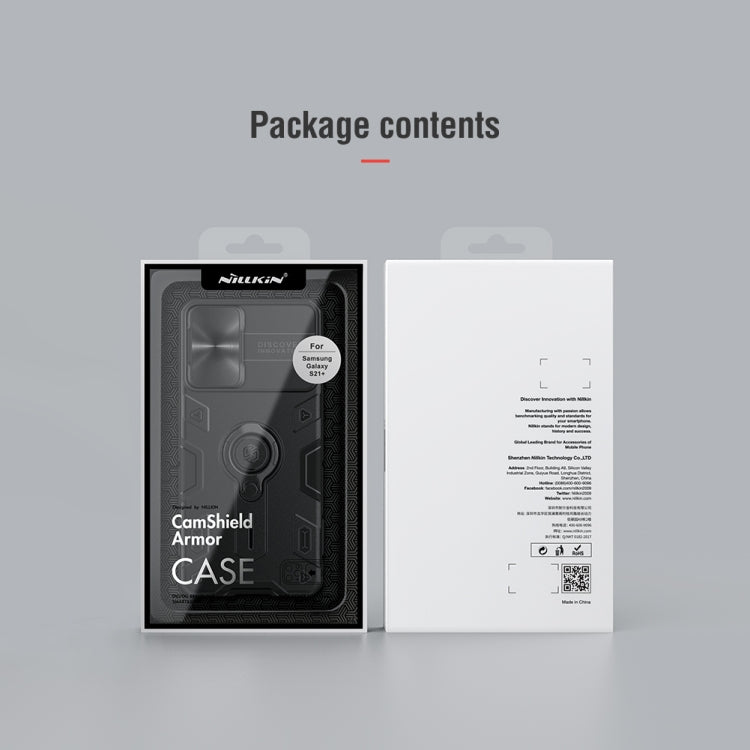 For Samsung Galaxy S21+ 5G NILLKIN Shockproof CamShield Armor Protective Case with Invisible Ring Holder(Black) - Galaxy S21+ 5G Cases by NILLKIN | Online Shopping South Africa | PMC TechLife | Buy Now Pay Later Mobicred
