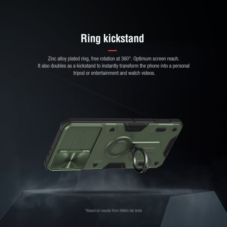For Samsung Galaxy S21+ 5G NILLKIN Shockproof CamShield Armor Protective Case with Invisible Ring Holder(Green) - free shipping - PMC TechLife - Order now!