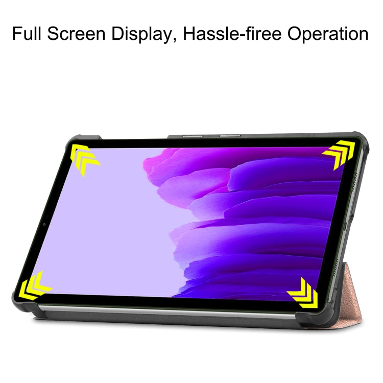 For Samsung Galaxy Tab A7 Lite T225 Custer Pattern Pure Color Horizontal Flip Leather Case with Three-folding Holder(Rose Gold) - free shipping - PMC TechLife - Order now!