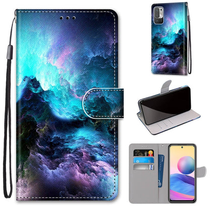 For Xiaomi Redmi Note 10 5G Coloured Drawing Cross Texture Horizontal Flip PU Leather Case with Holder & Card Slots & Wallet & Lanyard(Colorful Clouds) - Xiaomi Cases by PMC Jewellery | Online Shopping South Africa | PMC Jewellery