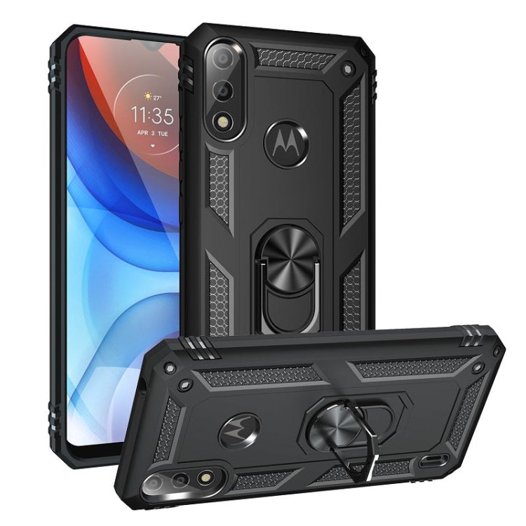 For Motorola Moto E7 Power (2021) Shockproof TPU + PC Protective Case with 360 Degree Rotating Holder(Black) - free shipping - PMC TechLife - Order now!