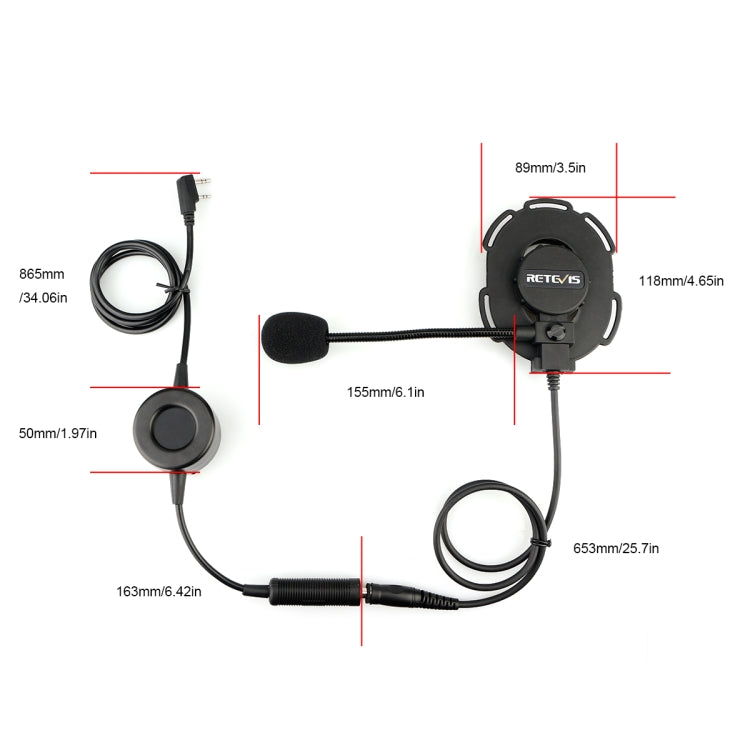 RETEVIS EH060K 2 Pin PPT Water-resistant Tactical Military Headphone Microphone - free shipping - PMC TechLife - Order now!